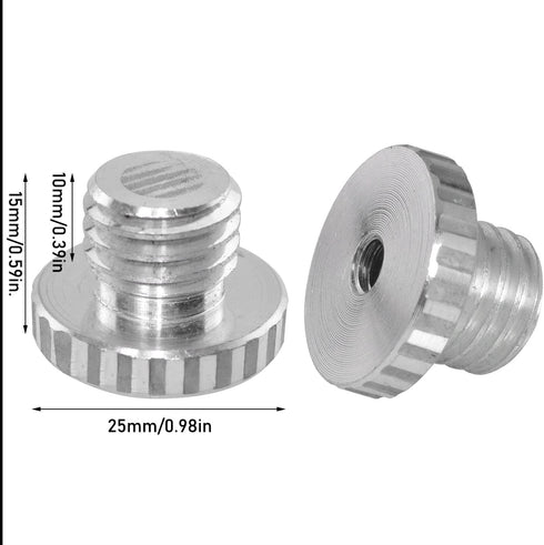 2PCS 1/4 to 5/8 Screw Tripod Adapter Threaded Screw Adapter for Tripod Laser Level