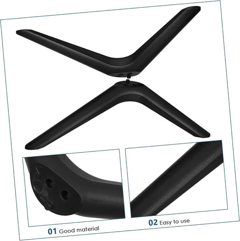 Tv Stand Base with Adjustable Plastic Legs Double Hole Design for Tabletop Tvs Easy Installation Robust Stability