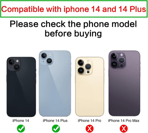 2 Pcs/Set Back Rear Camera Lens Replacement for iPhone 14 for iPhone 14 Plus, Rear Glass Camera Lens Cover Back Camera Glass Lens Replacement with Pre-Installed Adhesive + Repair Tool Kit