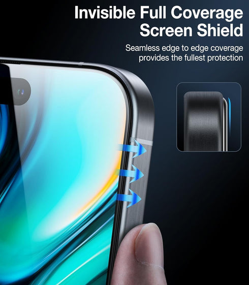 UltraGlass Ultra TOP 9H+ Glass for iPhone 15, Privacy Screen Protector with Full Coverage & Longest Durability