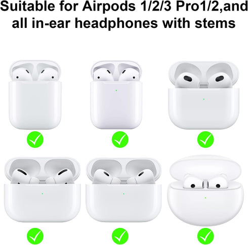 Ear Hooks for AirPods & All in-Ear Headphones with Stems, Secure & Comfortable Fit, Easy to Install (EG6+2)
