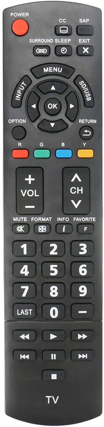 AIDITIYMI N2QAYB000706 New Replacement IR Remote for Panasonic LCD TV Models TC-L32X5, TC-P42X5, TC-50PU54, TC-P50U50,