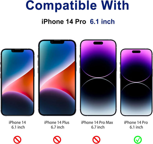 2 Pack Matte Glass Screen Protector for iPhone 14 Pro 6.1-inch 2022 with Easy Installation Frame, Anti-Glare, 9H