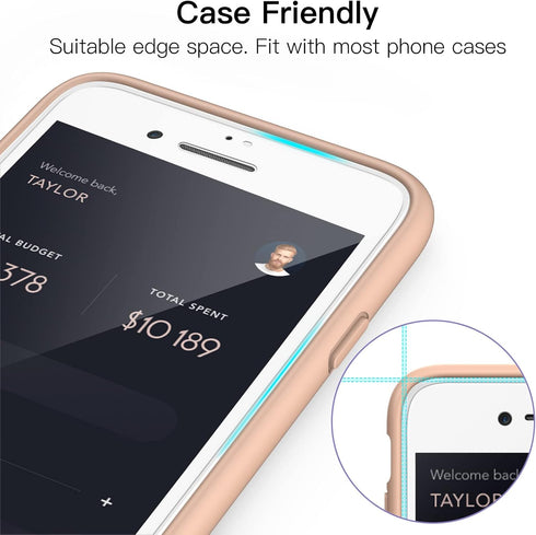 JETech Full Coverage Screen Protector for iPhone SE 3 (2022)/SE 2 (2020)/8/7, 4.7-Inch, White Edge Tempered Glass