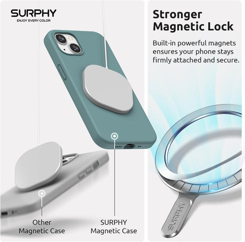 SURPHY Magnetic Case for iPhone 13 Mini, Compatible with MagSafe (5.4 inch 2021 Release), Liquid Silicone Phone Case