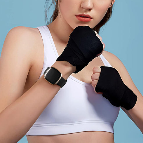 Dirrelo Bands for Fitbit Versa 3 & Sense, 4-Pack Replacement TPU Sport Wristbands for Men Women (Black Dark Blue Indigo