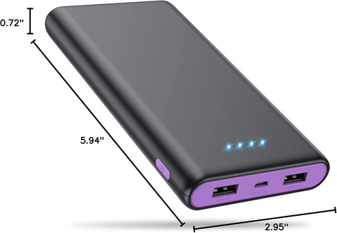 Portable Charger Power Bank 25800mAh, Ultra-High Capacity Fast Phone Charging with Intelligent Controlling IC, 2 USB