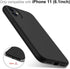 DEENAKIN iPhone 11 Case with Screen Protector, Black Silicone Gel Rubber Bumper Cover, Slim Fit Shockproof Protective