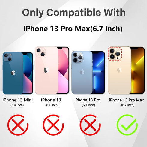 Fiyart iPhone 13 Pro Max Case - Gold Magnetic Glitter, Clear Love Heart Plating, Shockproof, MagSafe Compatible, 6.7"