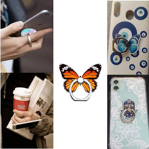 Butterfly Phone Ring Stand Holder, 360 Rotation Finger Ring Grip Stand for Cell Phones and Tablets