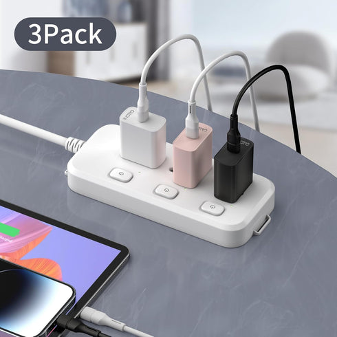 USB C Charger Block CALCINI 3 Pack GAN 65W PD Compact Fast Wall Charger for MacBook, Galaxy, iPad, Phone
