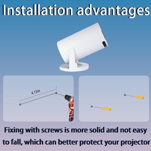 Tjfujie HY300 HY300 4K Mount,180 Pro Wall Mount Compatible with PRO Support Projector Ceiling Rotation Home Theater