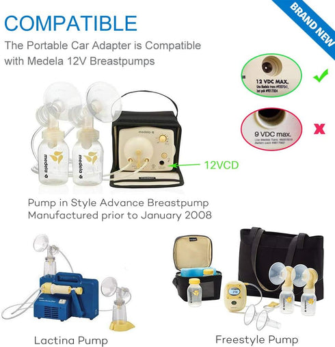 TB Tbuymax Replacement Power Adapter for Medela Pump-in-Style Breast Pump, Freestyle, Lactina - 12 Volt