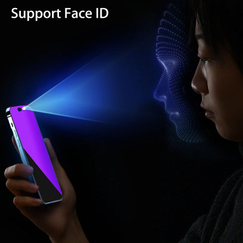 2 Pack 360 Degree Anti-blue Privacy Tempered Glass for iPhone 15, Anti-Spy Screen Protector Film, 6.1 inch