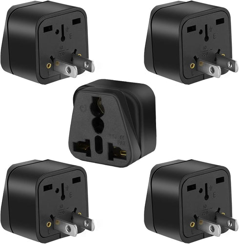 TEWOXIN 5PCS UK Australia to USA Travel Adapter Plug,Type A US Power Converter