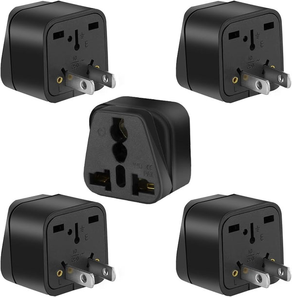 TEWOXIN 5PCS UK Australia to USA Travel Adapter Plug,Type A US Power Converter