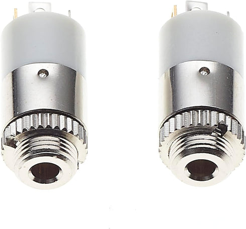 2.5mm Jack Socket, Stereo, Chassis - Panel Plating Mount Solder Connector with 2 Terminals and Locking Nut, for Headphones Audio - Pack of 2 by Keple