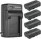 Kastar 4-Pack NP-F550 / NP-F570 Battery and AC Wall Charger for Delvcam 7" On-Camera 3G-SDI Monitor