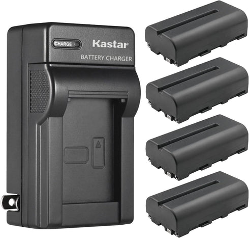 Kastar 4-Pack NP-F550/NP-F570 Battery and AC Wall Charger for Godoxx GM7S 7" 4K HDMI Monitor