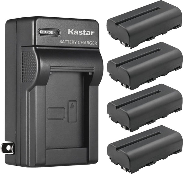 Kastar 4-Pack NP-F550/NP-F570 Battery and AC Wall Charger for Godoxx GM7S 7" 4K HDMI Monitor