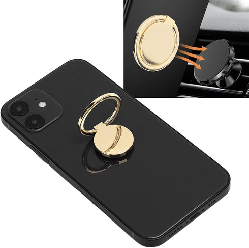 Phone Ring Holder, Mobile Finger Ring Grip, 360 Adjustable Metal Holder for Magnetic Car Mount, Gold