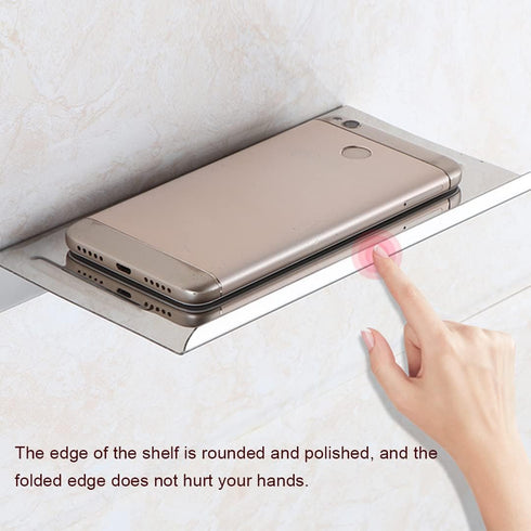 Hallyware Bathroom Small Cell Phone Shelf Stainless Steel Anti-Slip Phone Holder Stand Wall Mounted for Small Speaker