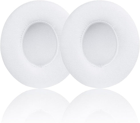 Replacement Ear Pads for Beats Solo 2 & 3 Wireless Headphones, Cushions with Memory Foam, Softer Leather, White