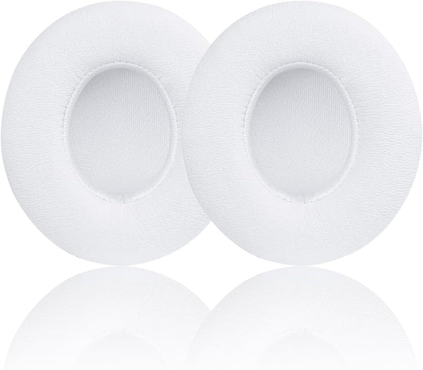 Replacement Ear Pads for Beats Solo 2 & 3 Wireless Headphones, Cushions with Memory Foam, Softer Leather, White