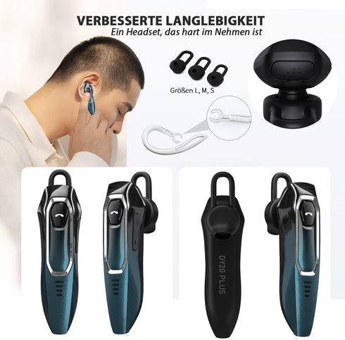 Single Ear Bluetooth Earpiece with 30H Talking Time, Noise Canceling Hands-Free Calls
