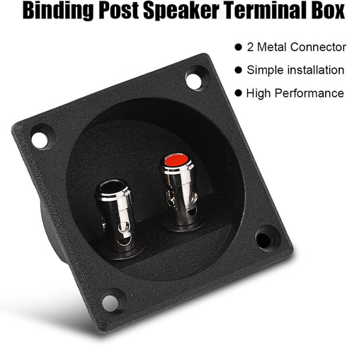 Speakers Terminal Box, Push Spring Type 2 Binding Post Cable Connector for DIY Home Car Stereo Speaker & Subwoofer