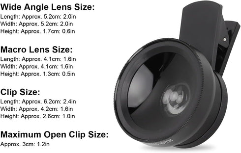 EBTOOLS 2 1 0.45x Angle+12.5X Phone Lens, in Clip on Wide Macro Lens, Universal HD Camera Lens Kits for Mobile Phones