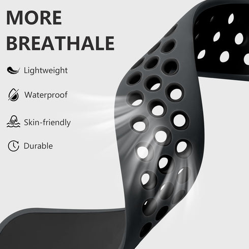 Getino Waterproof Soft Sport Band for Fitbit Sense/Sense 2/Versa 3/Versa 4 Watch, Large 3 Pack Accessories