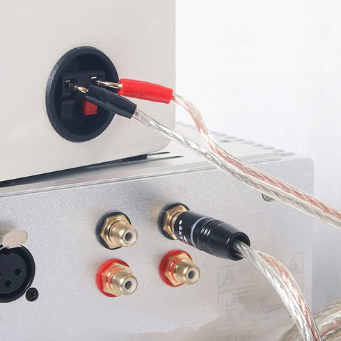 XMSJSIY RCA to Banana Pin Type Plug Speaker Wire, HiFi OFC Gold Plated RCA Male to Dual Banana Pin Plug for Amplifiers