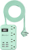 Beeiker 6 USB Green Travel Power Strip- 5Ft Green Extension Cord with 4.8A