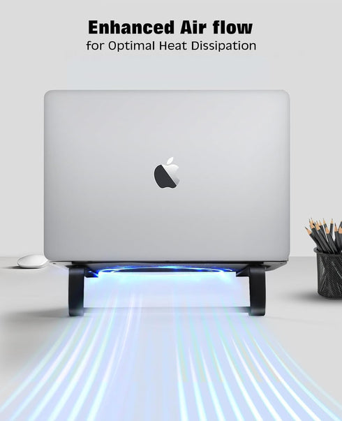 Thibault Aluminum Laptop Stand for Desk - Ergonomic Cooling Design for MacBook Air Pro, Easy Assembly