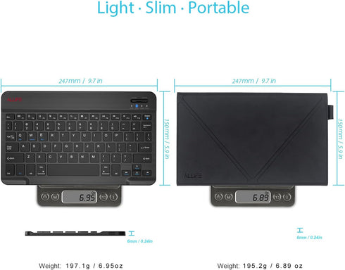 Universal Ultra Light Slim Portable Wireless Bluetooth 3.0 Keyboard for iOS iPad, Android, Windows Tablets, Smartphone