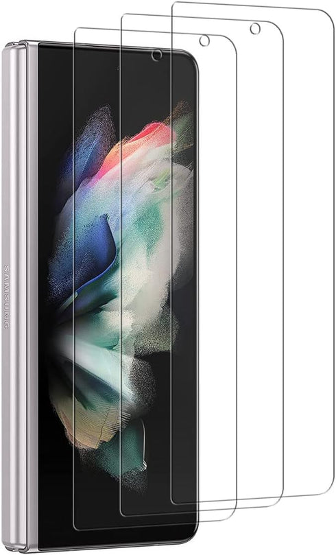 Tonvizern TPU Screen Protector Film for Samsung Galaxy Z Fold 3 5G - 3-Pack, HD, Bubble Free, Anti-Scratch, Full