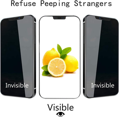 PEHAEL Privacy Screen Protector for iPhone 12 Pro Max with Camera Lens Protector, 2+2 Pack, 9H Hardness, Bubble Free