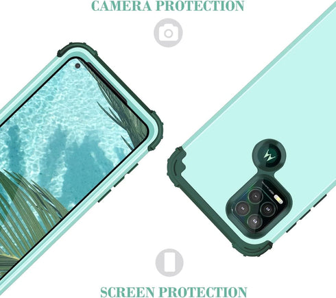 Case for Moto G Stylus 5G, Heavy Duty Shockproof Antiscratch Protective 3 in 1 Hard PC Silicone Bumper, Green