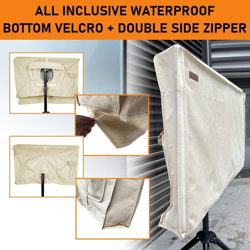 60-65 Inches, 600D Outdoor TV Cover HOMEYA Heavy Duty Waterproof & Weatherproof TV Screen Protector with Double Zipper