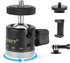 UTEBIT Mini Ball Head, Panoramic Tripod Head with 1/4" Camera Hot Shoe Mount