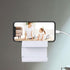 Wall Mounted Phone Holder Plastic Self Adhesive Multifunctional Phone Charging Stand TV Remote Storage Box for Home