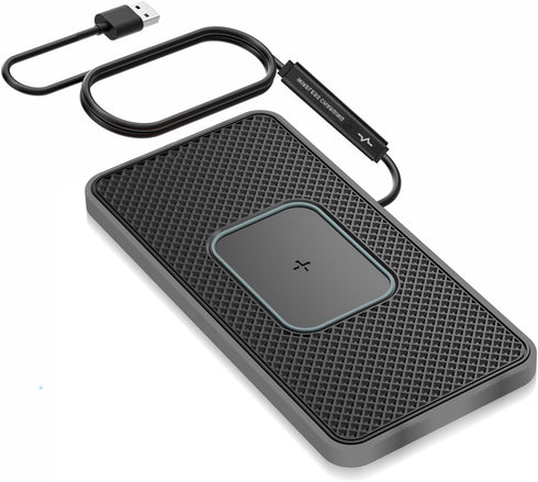 15W Wireless Car Charger Pad, Fast Wireless Phone Charger for Android, Non-Slip Charging Mat for Galaxy S21/20/S9/S10/S8