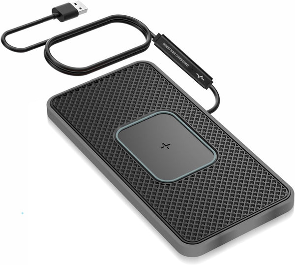 15W Wireless Car Charger Pad, Fast Wireless Phone Charger for Android, Non-Slip Charging Mat for Galaxy S21/20/S9/S10/S8