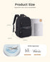Backpack 17.3" Backpack LOVEVOOK Laptop for Women with Leather Trim & Tumbler Pockets, Work Purse, Travel Personal Item