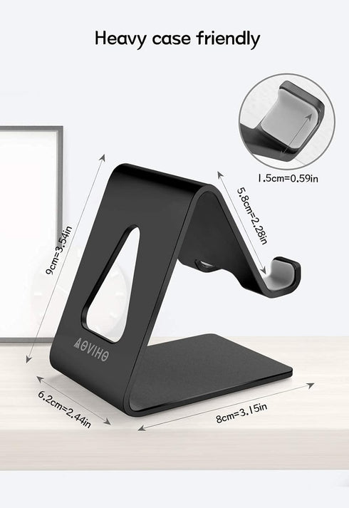 Cell Phone Stand for Desk, Aluminum Mobile Holder for iPhone 15 14 13 12 Pro Mini 11 X Xr Xs Max 8 7 6 6s Plus Samsung