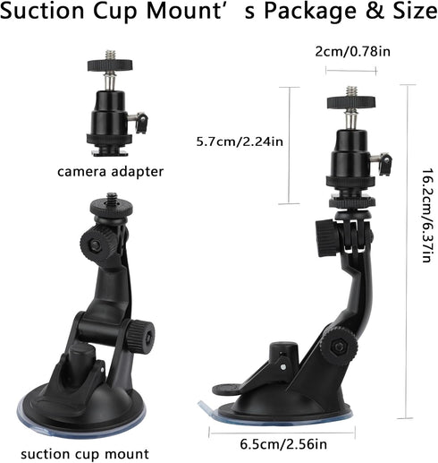 Camera Suction Cup Mount for Wyze Cam V4, V3, Google Nest Cam (Battery), 2 Pack, No Drilling Installation, Security