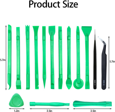 15 Pcs Antistatic Spudger Plastic Opening Pry Tool Set for Touch Screen or Case Cleaning, Prying Tool for iPhone
