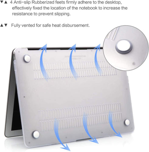 iCasso MacBook Air 13 Inch Case 2018-2020 Release A2337 M1/A1932/A2179, Protective Hard Shell with Keyboard Cover