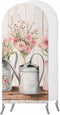Jnbasdffb Pink Spring Floral Wedding Arch Cover, Stretchy Spandex Arch Backdrop Stand Covers